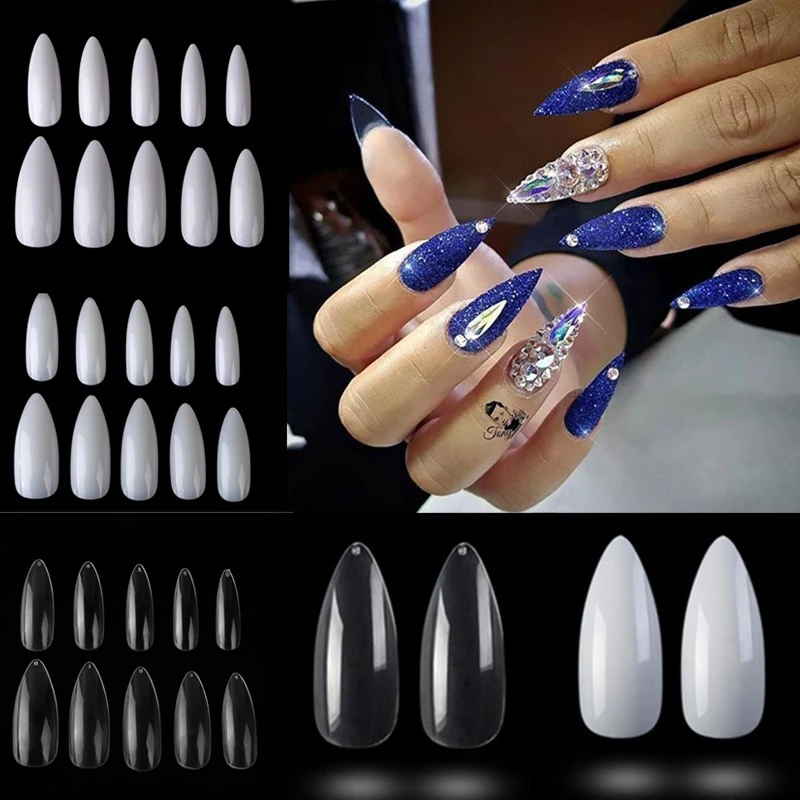 100PCS/PACK Professional False Nails Long Stiletto Nails White Clear Full Cover Acrylic Fingernails UV Gel Fake Nail Art Tips
100PCS/PACK Professional False Nails Long Stiletto Nails White Clear Full Cover Acrylic Fingernails UV Gel Fake Nail Art Tips