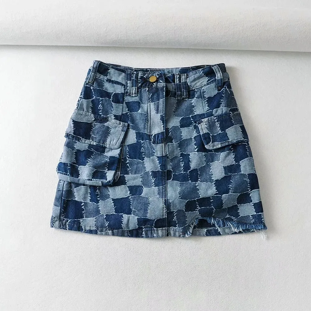 hot girl wind contrast plaid denim skirt female 2021 European and American summer new high waist irregular rough skirt DLbsq149
hot girl wind contrast plaid denim skirt female 2021 European and American summer new high waist irregular rough skirt DLbsq149