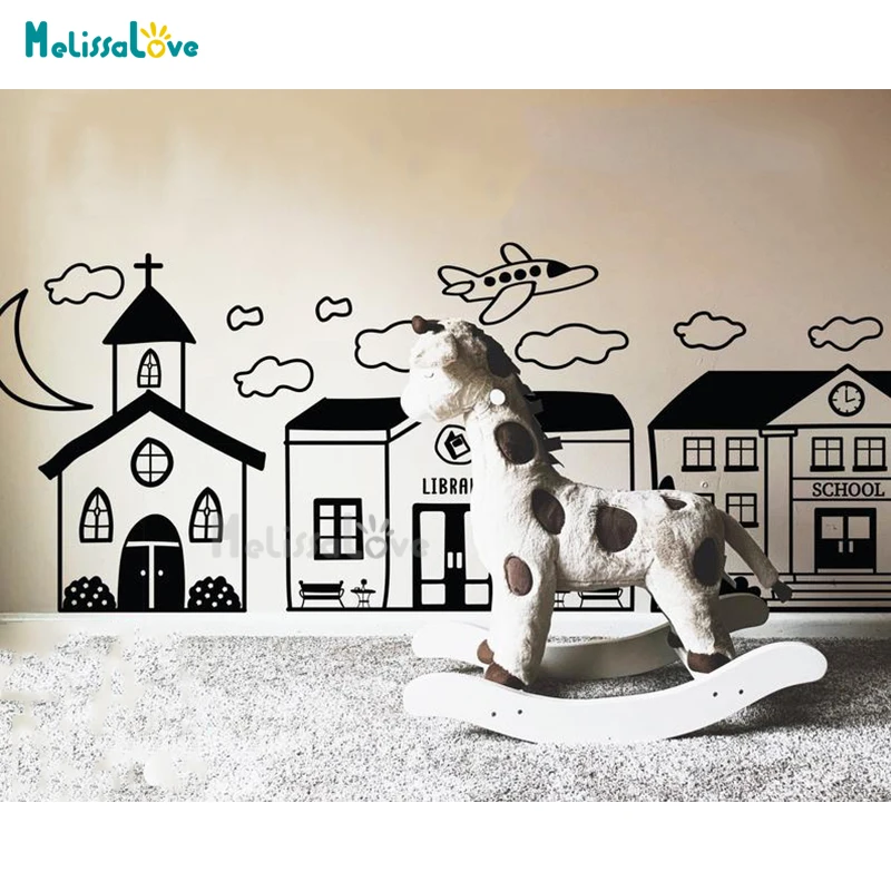 Continued Doodled Small Town Skyline Decal Babyroom Bedroom Nursery Playroom Decor Removable Vinyl Wall Sticker Mural BD722
Continued Doodled Small Town Skyline Decal Babyroom Bedroom Nursery Playroom Decor Removable Vinyl Wall Sticker Mural BD722