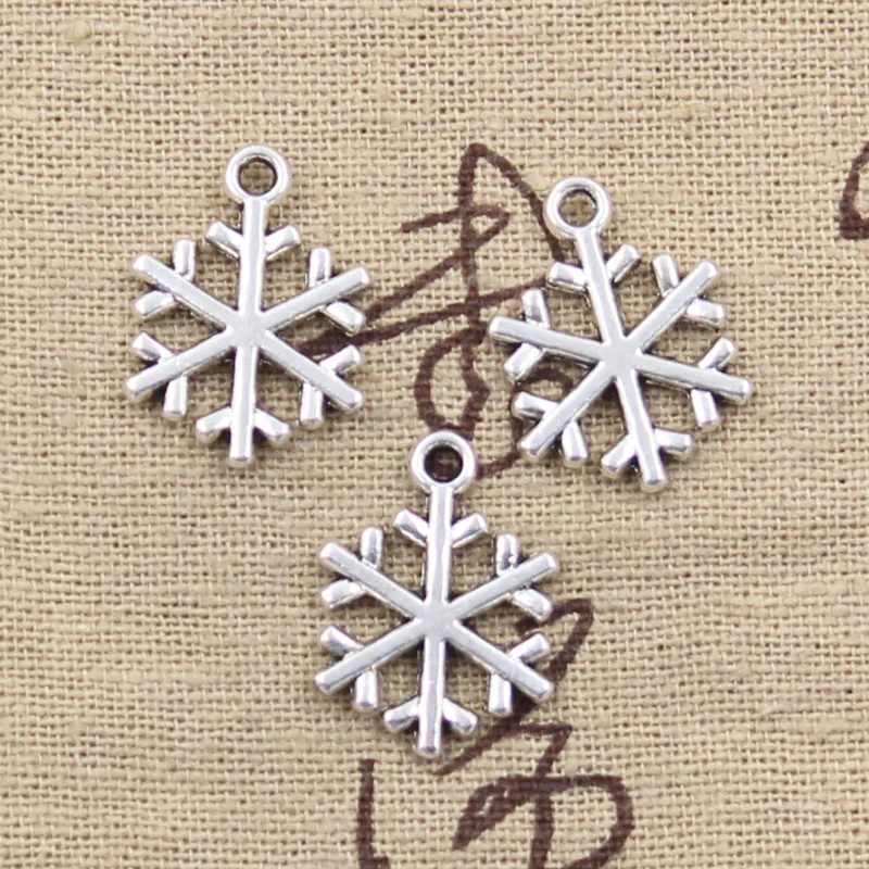 20pcs Charms Snow Snowflake 20x15mm Antique Silver Color Pendants DIY Necklace Crafts Making Findings Handmade Tibetan Jewelry
20pcs Charms Snow Snowflake 20x15mm Antique Silver Color Pendants DIY Necklace Crafts Making Findings Handmade Tibetan Jewelry