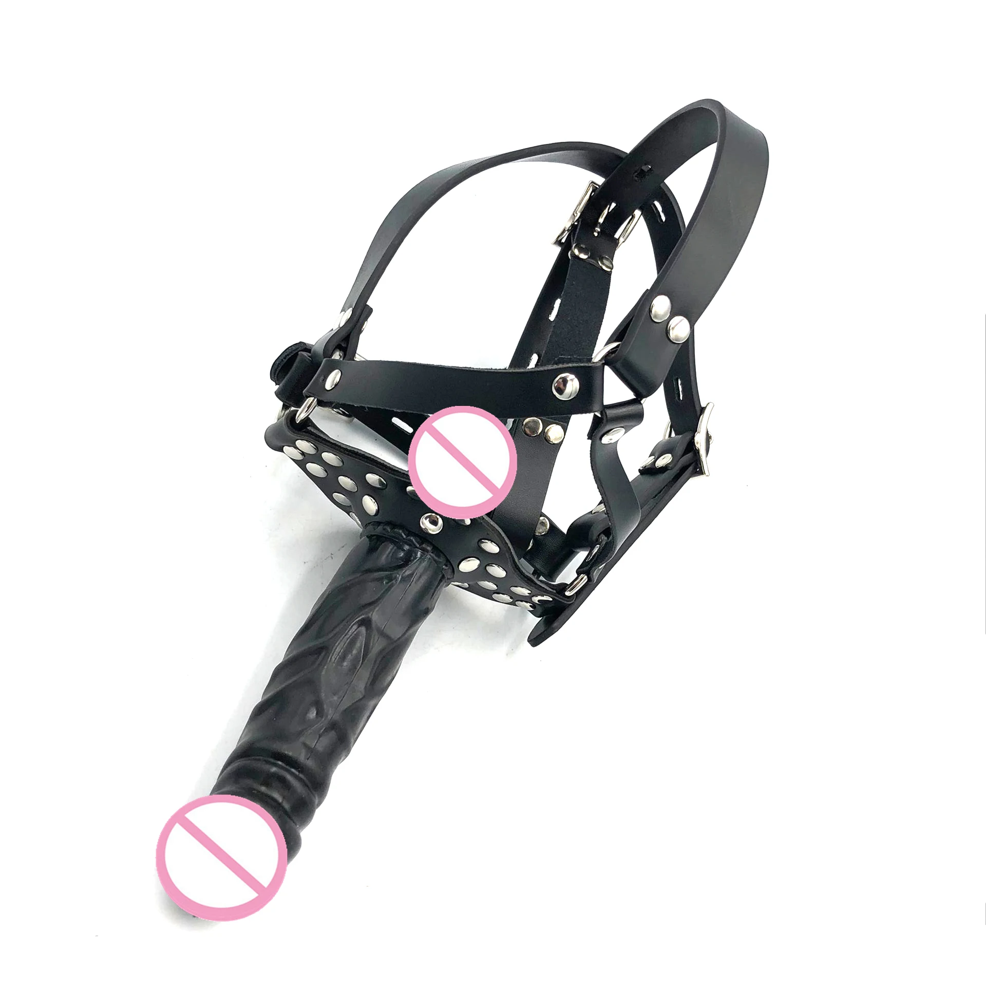 

Sex Shop Double-Ended Dildo Gag Strapon Head Harness Mouth Plug Penis Realistic Cock Dick BDSM Erotic Sex toy For Lesbian Women