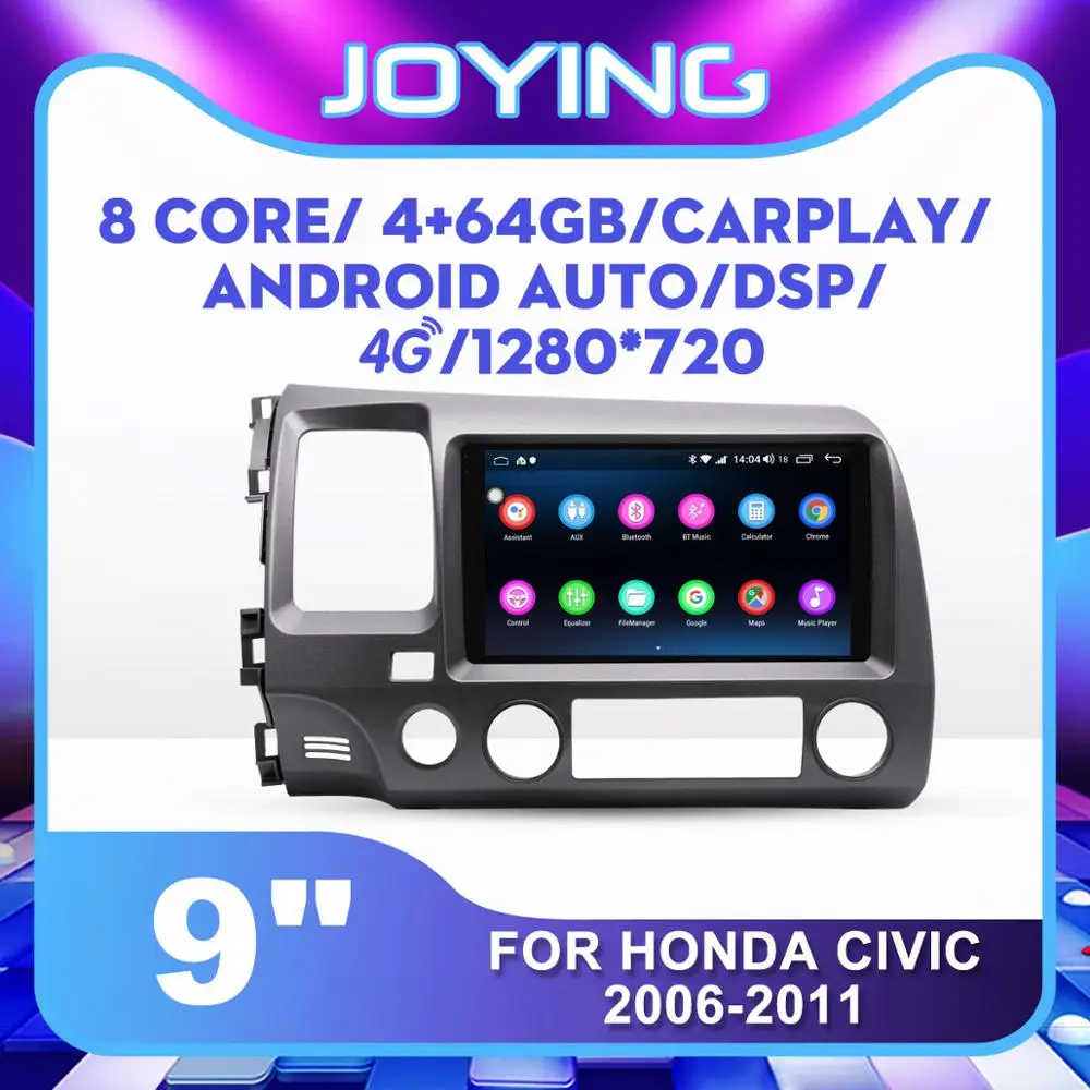 Автомобильный радиоприемник JOYING android 8 1 gps стерео для Honda civic 2006 2011 с Carplay Android Авто