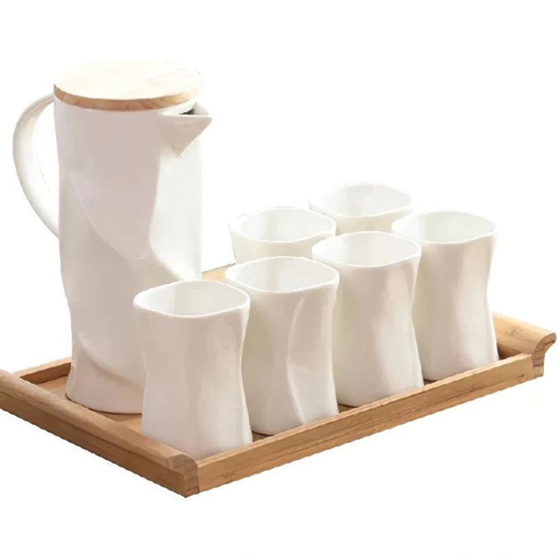 Ceramic Coffee Tea Set Japanese White Creative Geometric Shapes Kettle Cup Tray Water Ware Home Bar Decoration Kitchen Supplies
Ceramic Coffee Tea Set Japanese White Creative Geometric Shapes Kettle Cup Tray Water Ware Home Bar Decoration Kitchen Supplies