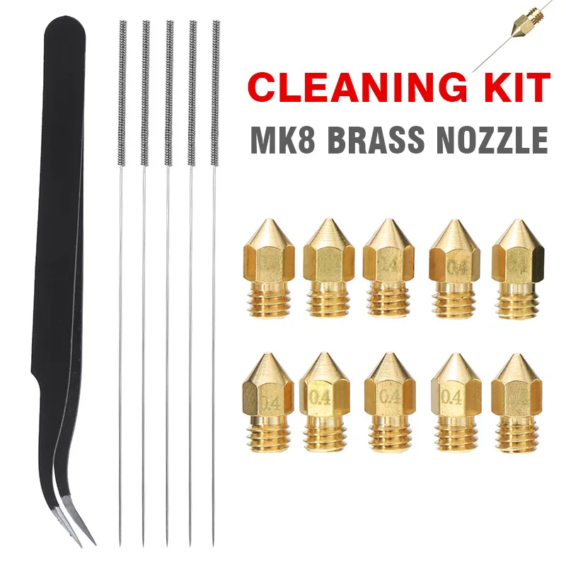 Mayitr 10pcs 0.4mm Flexible Stainless Steel Needles Cleaning Tool Durable MK8 Brass Nozzle For All 1.75mm PLA ABS 3D Printer
Mayitr 10pcs 0.4mm Flexible Stainless Steel Needles Cleaning Tool Durable MK8 Brass Nozzle For All 1.75mm PLA ABS 3D Printer