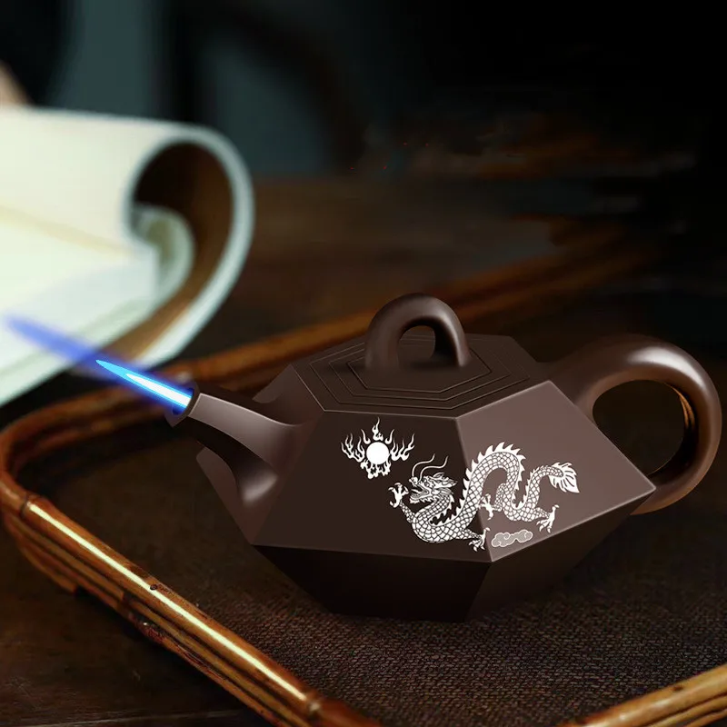 Butane Windproof Lighter Creative Personality Metal Blue Flame Purple Sand Pot Shape Lighter Cigarette Accessories Decoration
Butane Windproof Lighter Creative Personality Metal Blue Flame Purple Sand Pot Shape Lighter Cigarette Accessories Decoration