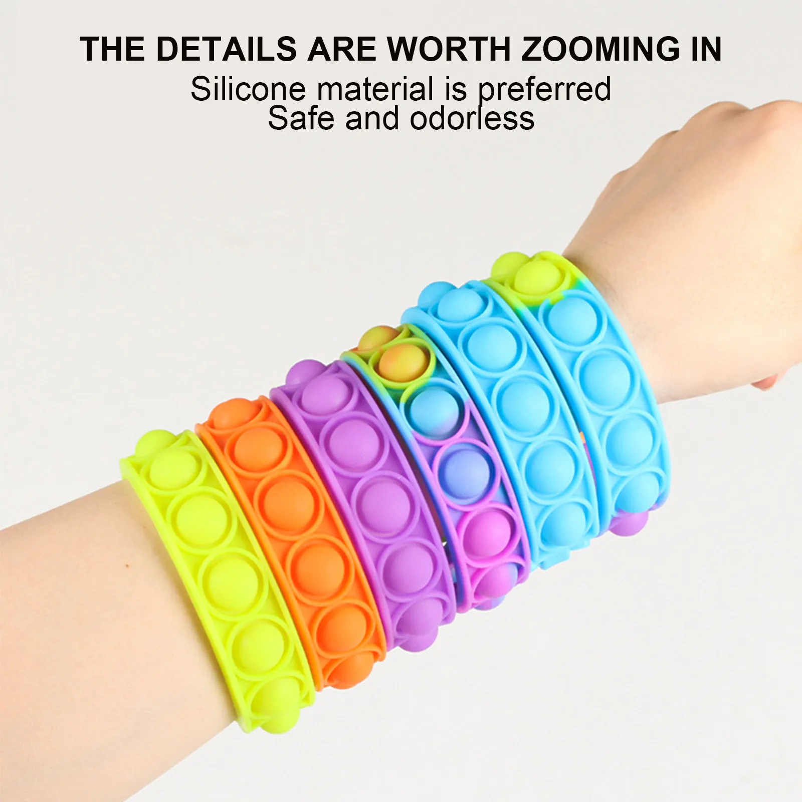Fidget Toys Cheap Soft Funny Bracelets Toys Sensory Decompression Bubbles Waterproof Puzzle Games Children and Adults Gifts
Fidget Toys Cheap Soft Funny Bracelets Toys Sensory Decompression Bubbles Waterproof Puzzle Games Children and Adults Gifts