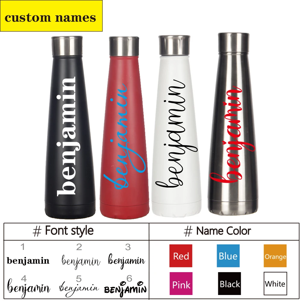 Personalized Customized Name Thermos Cup Creative Stainless Steel Water Bottle With Bullet Tip Flask Mug Gift For Men Women
Personalized Customized Name Thermos Cup Creative Stainless Steel Water Bottle With Bullet Tip Flask Mug Gift For Men Women