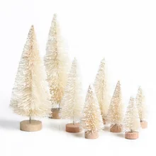 8-Piece Mini Christmas Tree Sisal Silk Cedar - Decoration Small Christmas Tree - Gold Silver Blue Green White Festive Tree