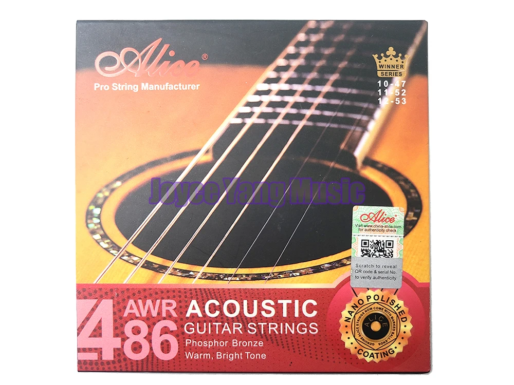Alice AWR486 Acoustic Guitar Strings Phosphor Bronze Warm Bright Tone Anti-Rust Coating
Alice AWR486 Acoustic Guitar Strings Phosphor Bronze Warm Bright Tone Anti-Rust Coating