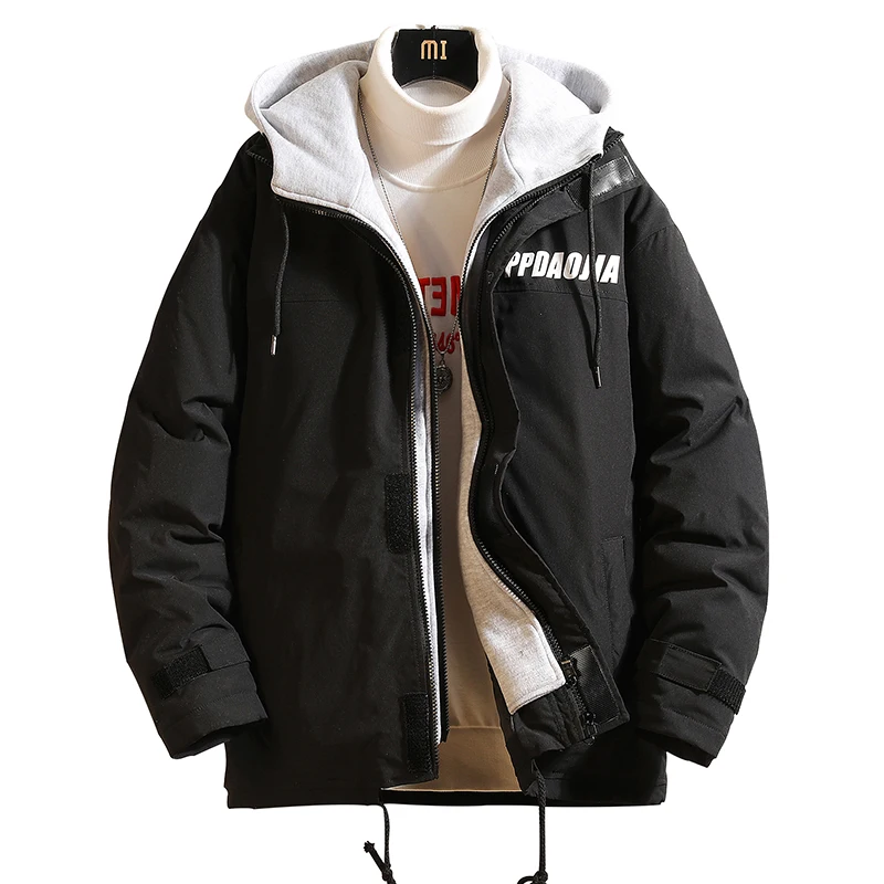 Winter Fake Two-piece Jacket Men's Thicken Warm Printed Letters Fashion Casual Short Hooded Jackets Loose Oversize Male Clothes
Winter Fake Two-piece Jacket Men's Thicken Warm Printed Letters Fashion Casual Short Hooded Jackets Loose Oversize Male Clothes
