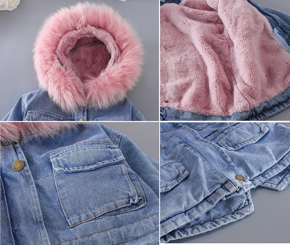 Winter Baby Girl Denim Jacket Plus Fur Warm Toddler Girl Outerwear Plush Denim Jacket Cotton 1-5 Years Kids Infant Girl Parka
Winter Baby Girl Denim Jacket Plus Fur Warm Toddler Girl Outerwear Plush Denim Jacket Cotton 1-5 Years Kids Infant Girl Parka