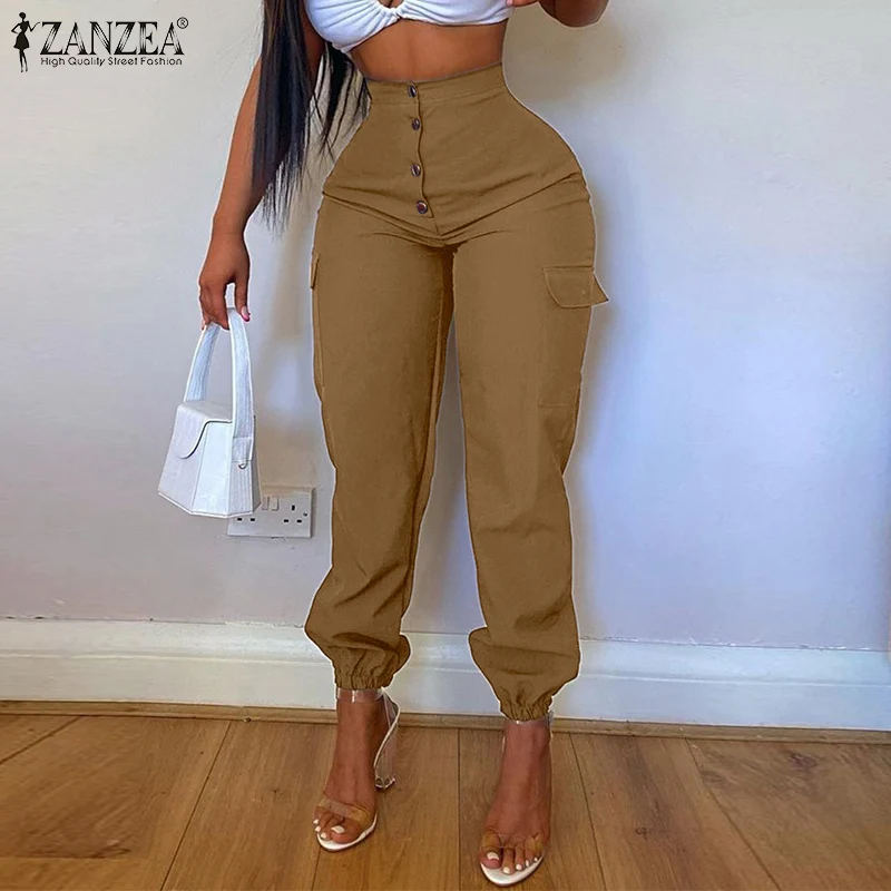 ZANZEA Skinny Button Palazzo Women's Solid High Waist Long Trousers Autumn Fashion Pencil Pants Female Casual Vintage Pantalons
ZANZEA Skinny Button Palazzo Women's Solid High Waist Long Trousers Autumn Fashion Pencil Pants Female Casual Vintage Pantalons