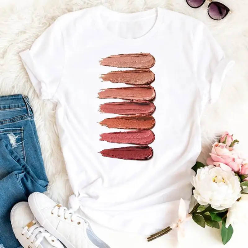 Женская одежда Kawaii Make Up сексуальный милый 90s 2021 Летняя женская обувь модные принты Футболка женская короткий рукав Футболка с рисунком
Женская одежда Kawaii Make Up сексуальный милый 90s 2021 Летняя женская обувь модные принты Футболка женская короткий рукав Футболка с рисунком