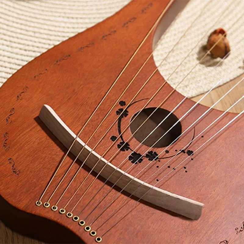 Lyre Harp, 10 String Wood Body Wood Veneer Top String Instrument Body Instrument with Tuning Wrench and Carry Bag
Lyre Harp, 10 String Wood Body Wood Veneer Top String Instrument Body Instrument with Tuning Wrench and Carry Bag