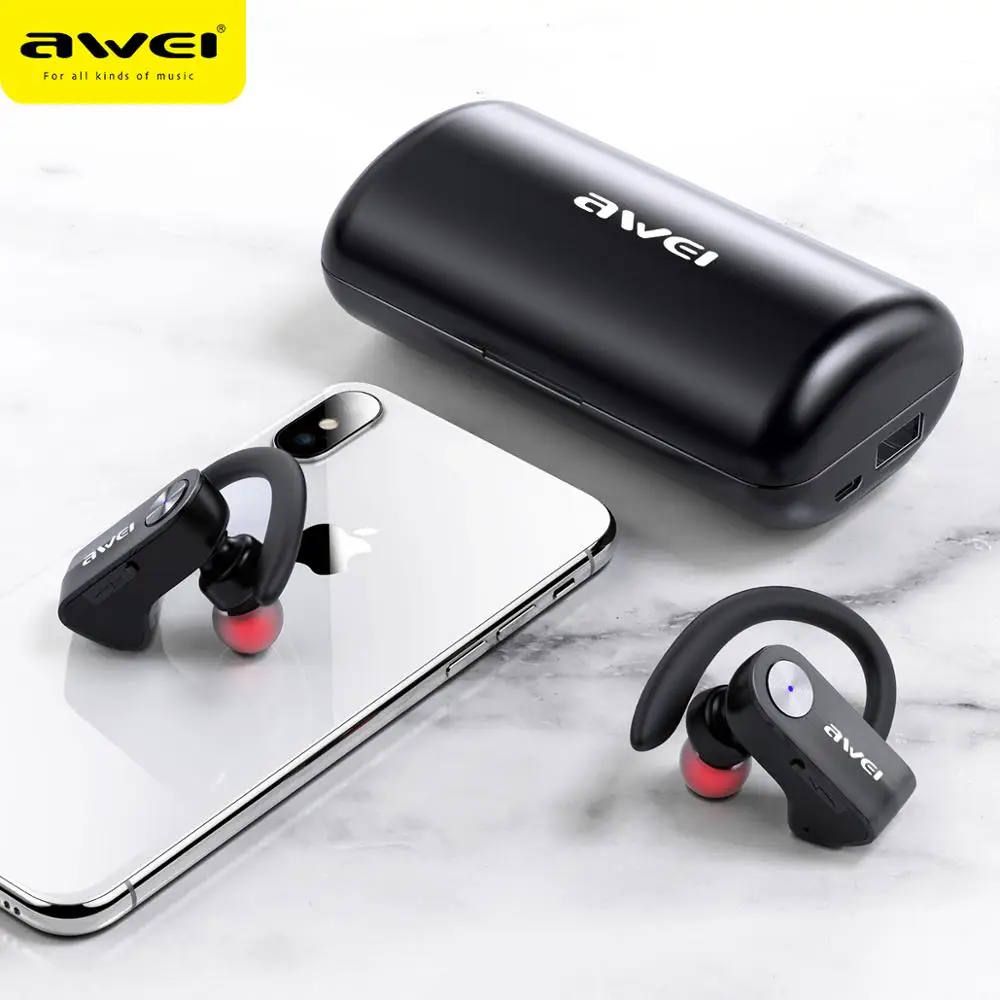 AWEI T22 TWS Sport Waterproof Earphones 9D Stereo Long Time Playing True Wireless Bluetooth Earbuds Charging Phone Case With Mic
AWEI T22 TWS Sport Waterproof Earphones 9D Stereo Long Time Playing True Wireless Bluetooth Earbuds Charging Phone Case With Mic