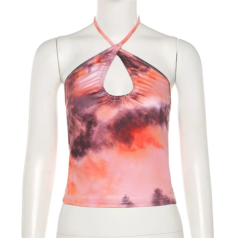 ALLNeon Y2K Streetwear Backless Tie Dye Print Halter Tops Vintage 90s Aesthetics Drawstring Criss-Cross Lace-Up Crop Tanks Sexy
ALLNeon Y2K Streetwear Backless Tie Dye Print Halter Tops Vintage 90s Aesthetics Drawstring Criss-Cross Lace-Up Crop Tanks Sexy
