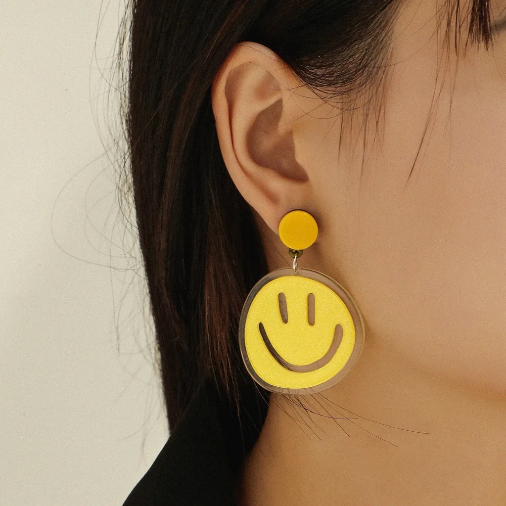 JL New Design Lovely Smiley Face Earrings Fashionable Girls Acrylic Geometric Earrings Fun
JL New Design Lovely Smiley Face Earrings Fashionable Girls Acrylic Geometric Earrings Fun