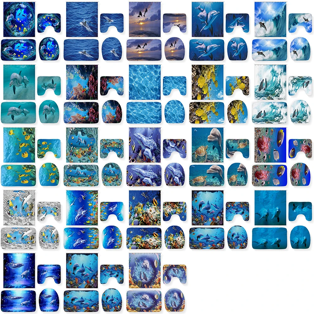 4 PCS Underwater world creatures Bathroom Set Waterproof Shower Curtain Bathroom Shower Curtain Set Polyester Curtains Home
4 PCS Underwater world creatures Bathroom Set Waterproof Shower Curtain Bathroom Shower Curtain Set Polyester Curtains Home