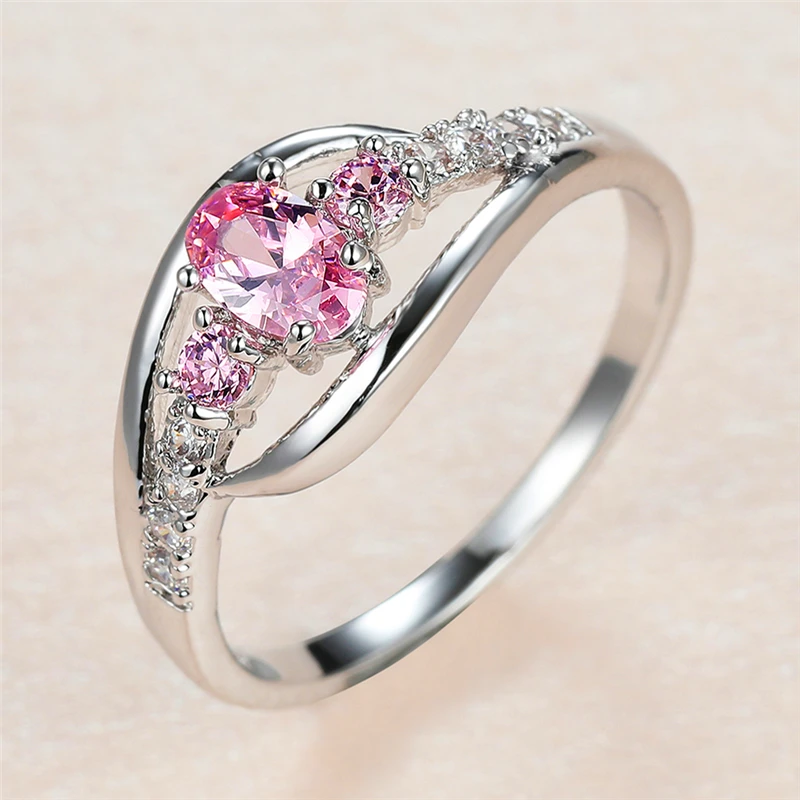 Cute Female Pink Crystal Stone Ring Charm Silver Color Thin Wedding Rings For Women Trendy Promise Oval Zircon Engagement Ring
Cute Female Pink Crystal Stone Ring Charm Silver Color Thin Wedding Rings For Women Trendy Promise Oval Zircon Engagement Ring