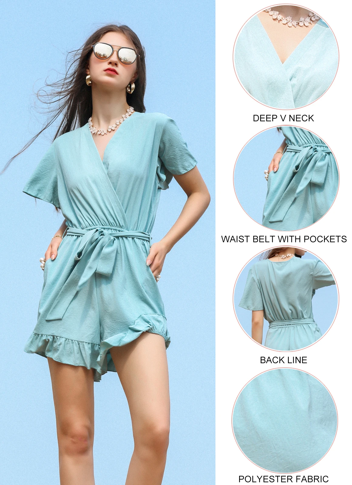 CGYY Summer Dress Ladies 2021 Boho Short Sleeve Casual Jumpsuit Rompers Women Sexi V Neck Solid Overalls Vestidos
CGYY Summer Dress Ladies 2021 Boho Short Sleeve Casual Jumpsuit Rompers Women Sexi V Neck Solid Overalls Vestidos