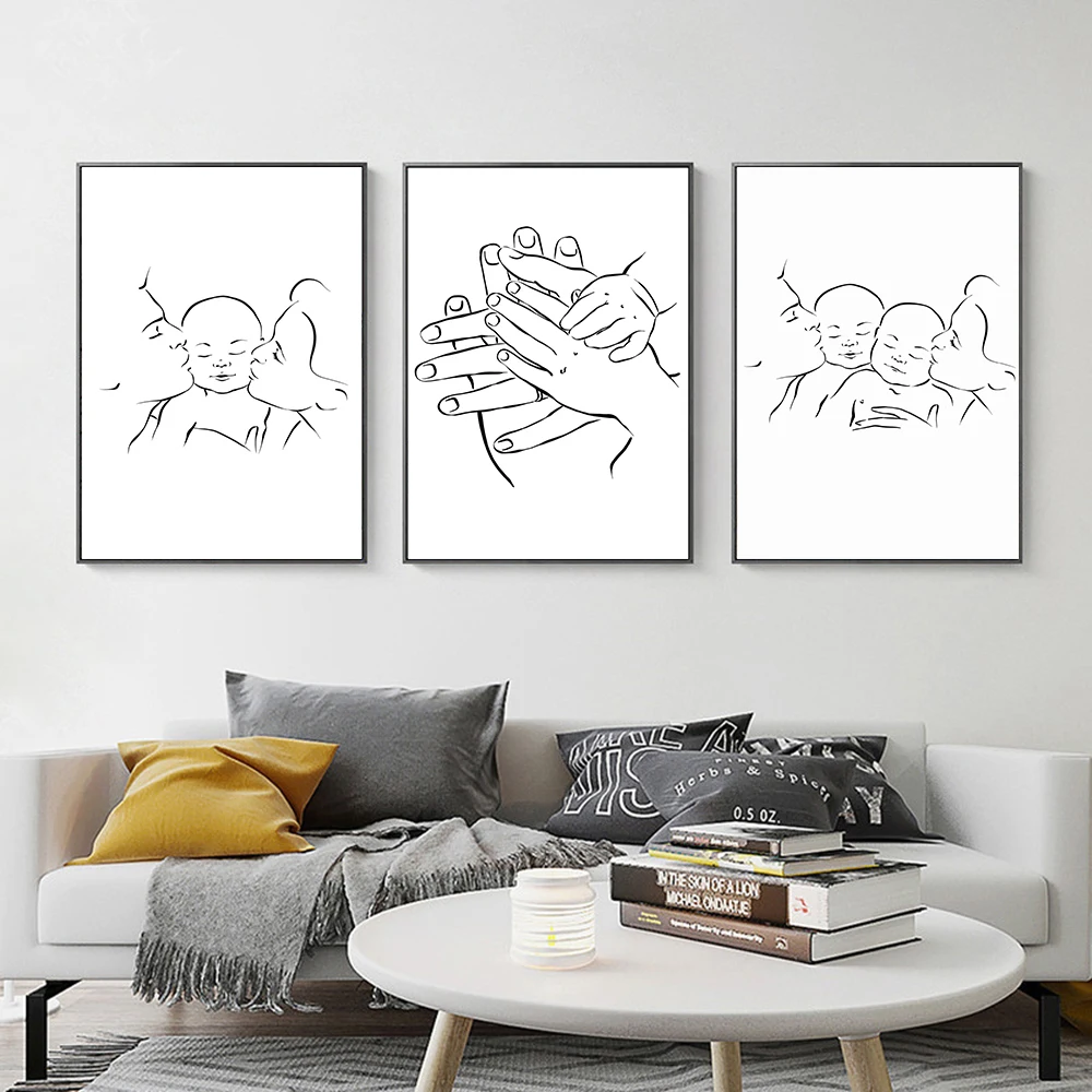 Happy Family Line Art Painting Mother And Father With Baby Canvas Poster Modern Holding Hands Wall Print Pictures Bedroom Decor
Happy Family Line Art Painting Mother And Father With Baby Canvas Poster Modern Holding Hands Wall Print Pictures Bedroom Decor