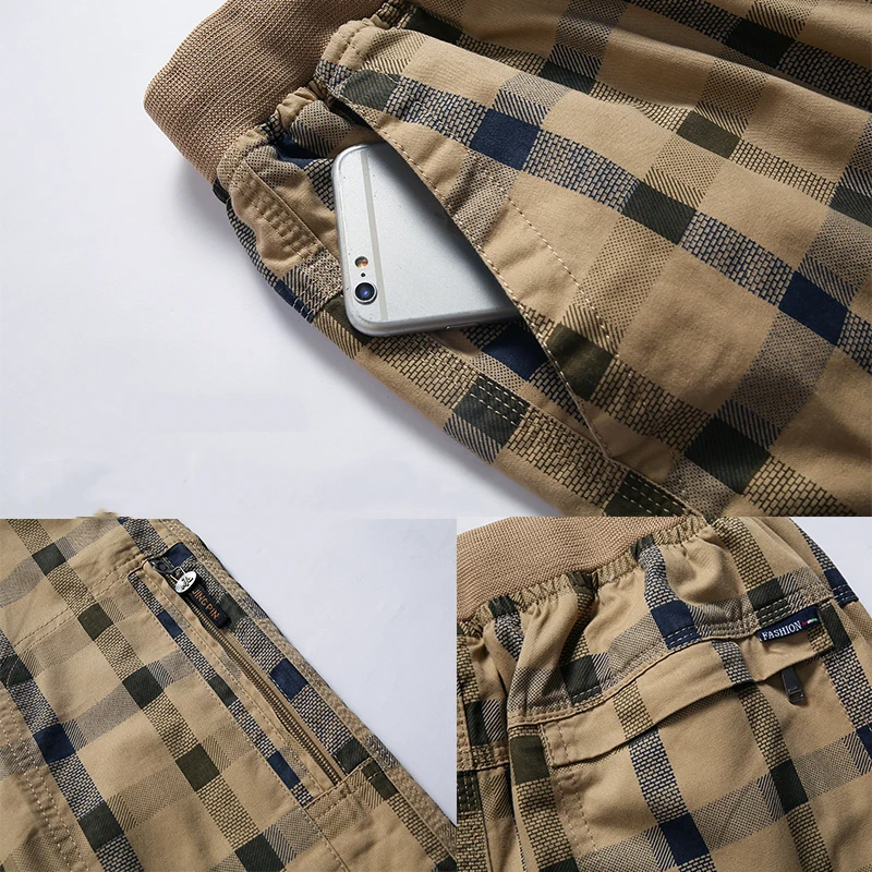 Long Shorts Men Plaid Capris Cotton Summer 3/4 Length Trousers Back Zipper Pocket Bermuda Male Vogue Elastic Waist Breeches Men
Long Shorts Men Plaid Capris Cotton Summer 3/4 Length Trousers Back Zipper Pocket Bermuda Male Vogue Elastic Waist Breeches Men
