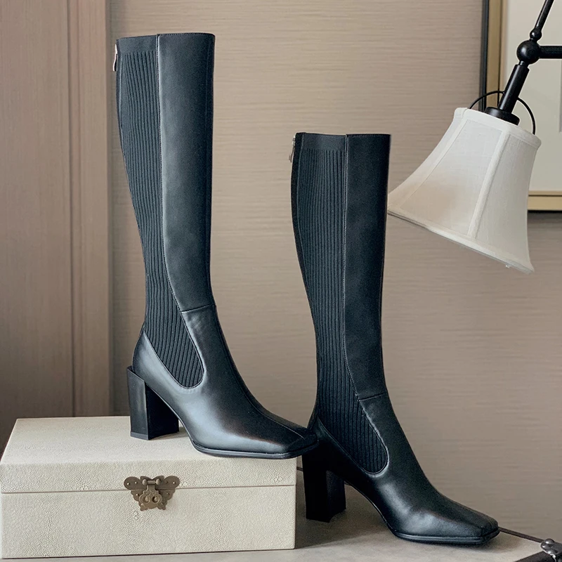 2021 Female Slim knitting Riding Boots High Heels Night Club Shoes Woman Winter Warm Long Women Knee High Boots black apricot
2021 Female Slim knitting Riding Boots High Heels Night Club Shoes Woman Winter Warm Long Women Knee High Boots black apricot