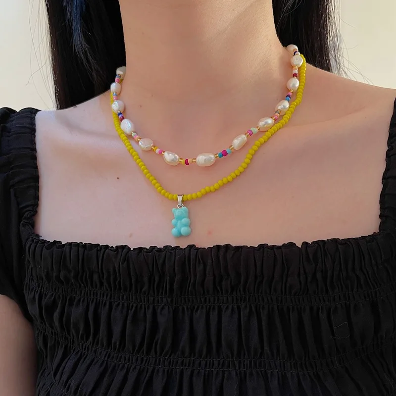 Creative Funny Multicolor Cute Cartoon Bear Pendant Necklace for Women Gift Fashion Vintage Crystal Pearl Chains Choker Jewelry
Creative Funny Multicolor Cute Cartoon Bear Pendant Necklace for Women Gift Fashion Vintage Crystal Pearl Chains Choker Jewelry