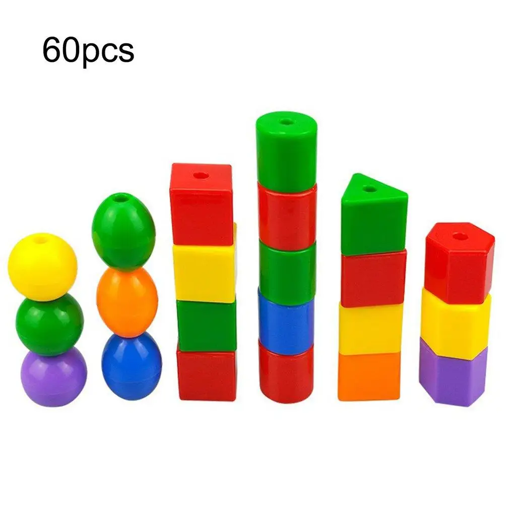 60pcs Beads Toys Geometric figurebeads Stringing Threading Beads Game Education Toy for Baby Kids Children Crafts Beads Toys
60pcs Beads Toys Geometric figurebeads Stringing Threading Beads Game Education Toy for Baby Kids Children Crafts Beads Toys