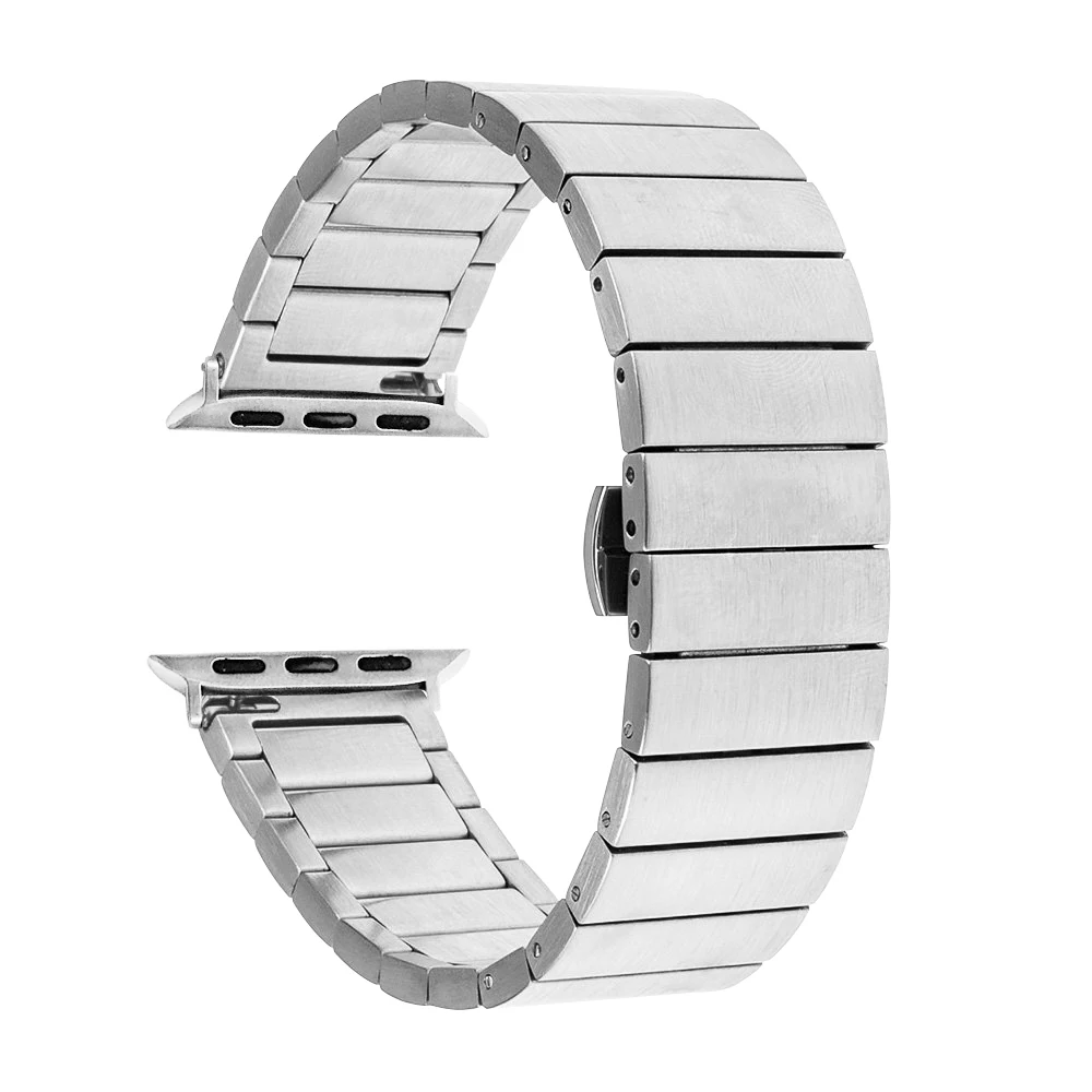 Ремешок из нержавеющей стали для Apple Watch band 44 40 42 38 41 мм металлический браслет с