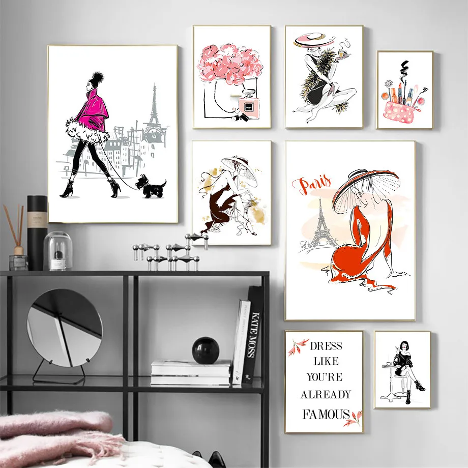 Fashion Girl Canvas Poster Abstract Woman Makeup Bag Perfume Art Painting Nordic Urban Beauty Wall Pictures for Interior Room
Fashion Girl Canvas Poster Abstract Woman Makeup Bag Perfume Art Painting Nordic Urban Beauty Wall Pictures for Interior Room