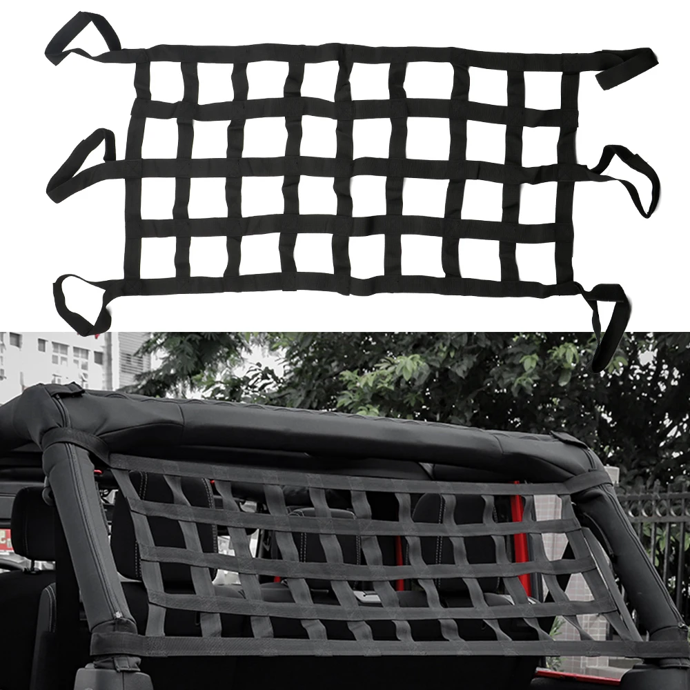 Multifunction Durable Net Mesh Bed Roof Hammock Storage Bag Heavy Cargo Organizer Car Accessories For Jeep Wrangler JK 2007-2018 
Multifunction Durable Net Mesh Bed Roof Hammock Storage Bag Heavy Cargo Organizer Car Accessories For Jeep Wrangler JK 2007-2018