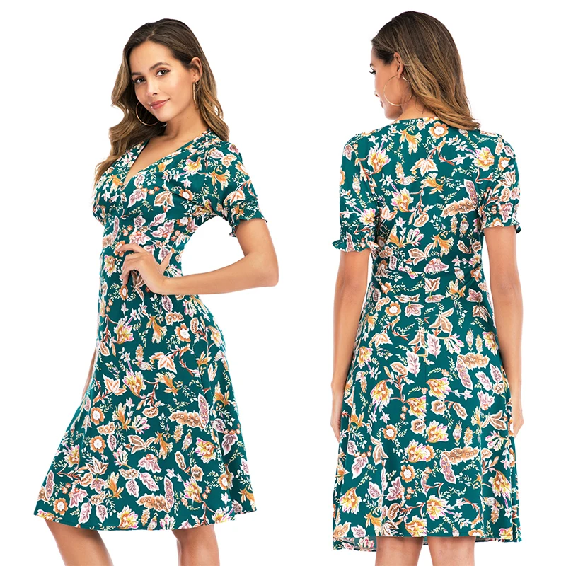 2021 Summer Sexy V-neck Print Bohemia Beach Dress Vintage Chiffon MIDI Dress Short Sleeve A-shaped Mini Dress Sun Skirt Gown
2021 Summer Sexy V-neck Print Bohemia Beach Dress Vintage Chiffon MIDI Dress Short Sleeve A-shaped Mini Dress Sun Skirt Gown