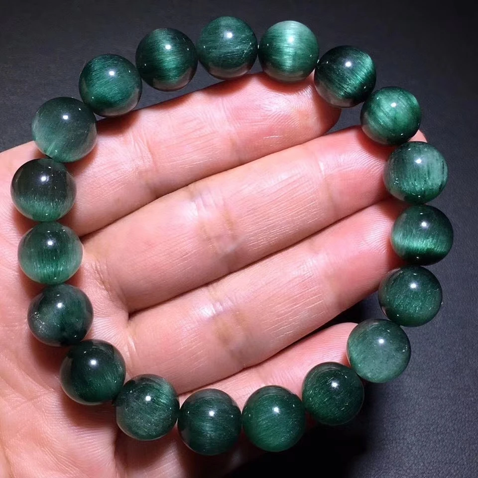 11mm Natural Green Rutilated Quartz Cat Eye Bracelet Brazil Women Men Stretch Crystal Round Beads Wealthy CertificateAAAAAA
11mm Natural Green Rutilated Quartz Cat Eye Bracelet Brazil Women Men Stretch Crystal Round Beads Wealthy CertificateAAAAAA