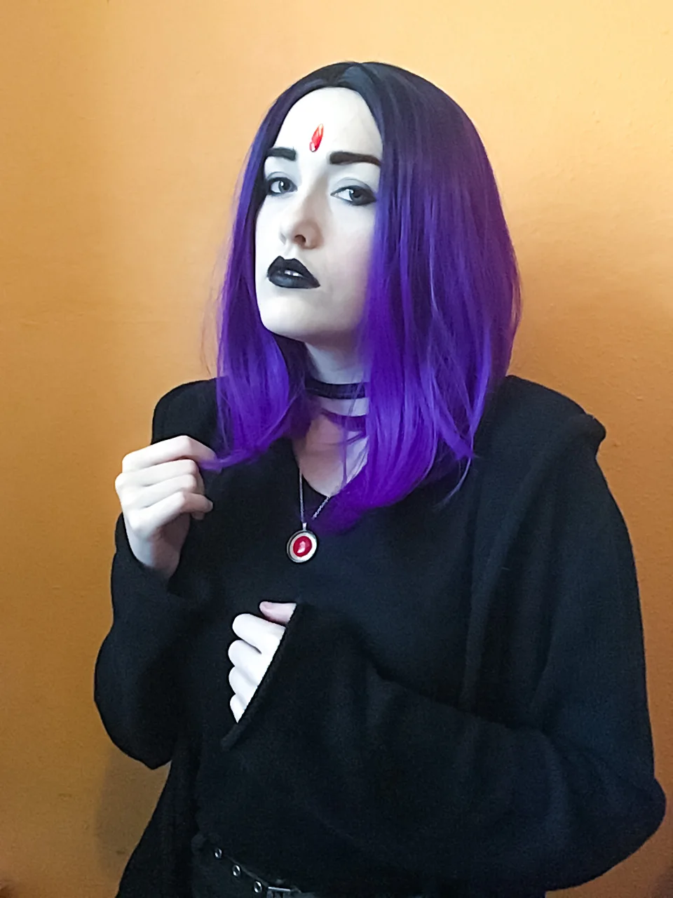 Teen Titans Raven Cosplay Wigs 35cm Bob Purple Short Heat Resistant Synthetic Middle part of hair wig + free wig cap
Teen Titans Raven Cosplay Wigs 35cm Bob Purple Short Heat Resistant Synthetic Middle part of hair wig + free wig cap