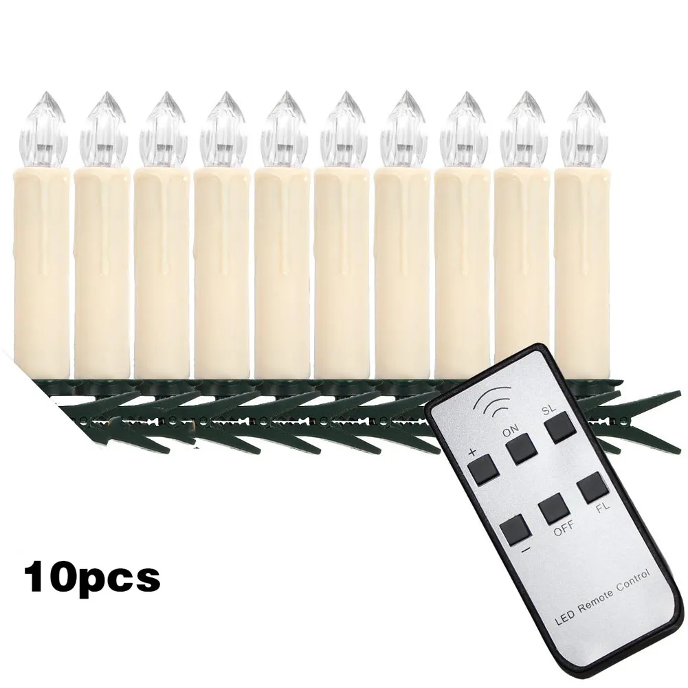 10/20/30pcs Wireless Christmas LED Candle Light Remote Control Xmas Tree Lighting Decor TB Sale