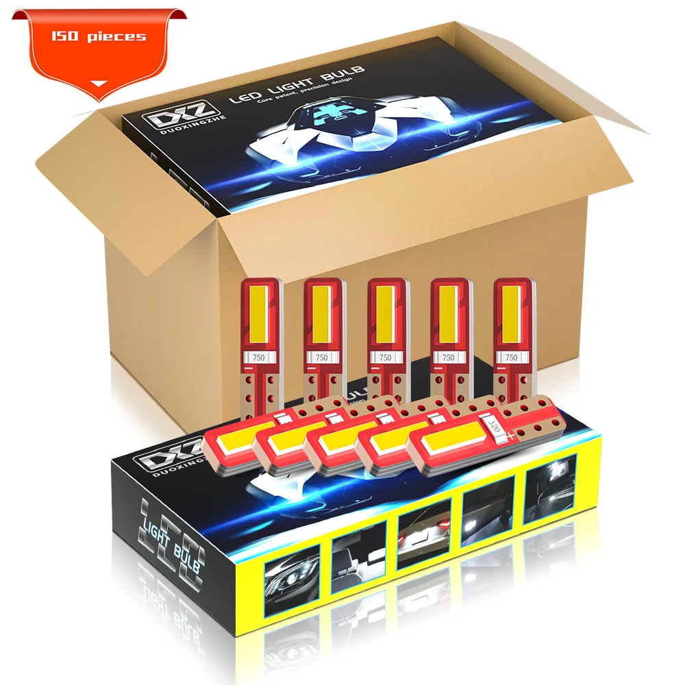 Светодиодные лампы DXZ 150 шт. W3W W1.2W T5 супер яркие белые чипсы Canbus 2SMD без ошибок