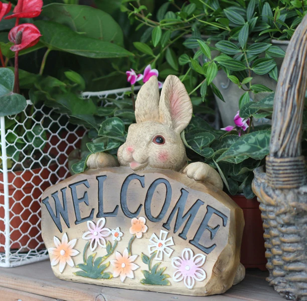 Pastoral Resin Rabbit Welcome Card Accesssories Art Garden Balcony Villa Ornaments Crafts Courtyard Outdoor Figurines Decoration
Pastoral Resin Rabbit Welcome Card Accesssories Art Garden Balcony Villa Ornaments Crafts Courtyard Outdoor Figurines Decoration