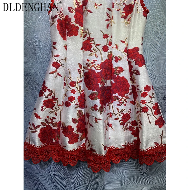 DLDENGHAN Fashion Jacquard Summer Dress Women's O-Neck Sleeveless Embroidery Mini Dresses Designer New 
DLDENGHAN Fashion Jacquard Summer Dress Women's O-Neck Sleeveless Embroidery Mini Dresses Designer New