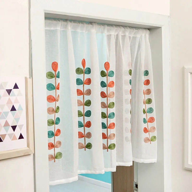 Door Short Sheer Curtains for Window Tulle Colorful Leaves Voile Curtain for Kitchen Embroidered Drape Half-Window Blind
Door Short Sheer Curtains for Window Tulle Colorful Leaves Voile Curtain for Kitchen Embroidered Drape Half-Window Blind