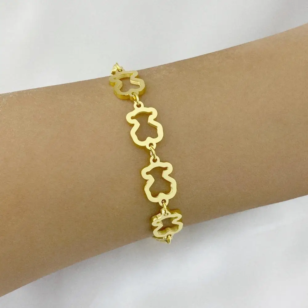 Hollow bear stainless steel thick bracelet color simple bear bracelet multiple bear buckle bracelet
Hollow bear stainless steel thick bracelet color simple bear bracelet multiple bear buckle bracelet