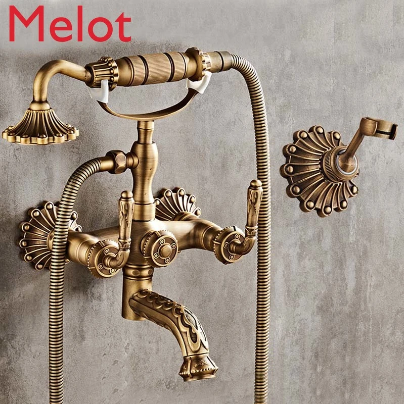 Antique Copper Carved European-Style Retro Simple Shower Set Hot and Cold Faucet Bathtub Wall-Mounted Hand Nozzle
Antique Copper Carved European-Style Retro Simple Shower Set Hot and Cold Faucet Bathtub Wall-Mounted Hand Nozzle