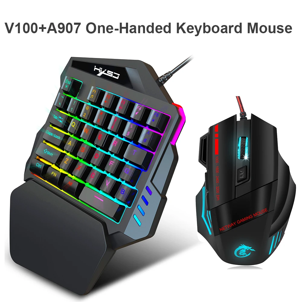 Клавиатура игровая для одной руки 35 клавиш с RGB-подсветкой - купить по выгодной