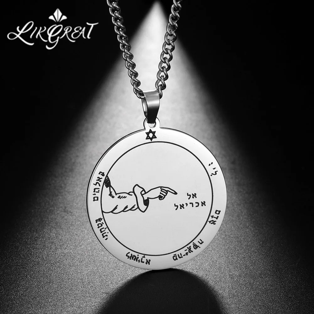 LIKGREAT Seal of Solomon Pendant Necklace for Men Women God Hand Amulet Talisman Stainless Steel Necklace Vintage Jewelry Gift
LIKGREAT Seal of Solomon Pendant Necklace for Men Women God Hand Amulet Talisman Stainless Steel Necklace Vintage Jewelry Gift