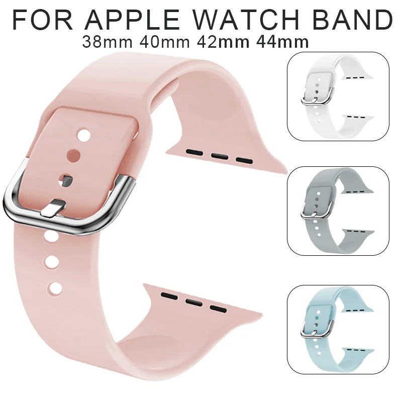 Ремешок для Apple Watch 4 40 мм 44 мягкий силиконовый спортивный дышащий браслет ремешок