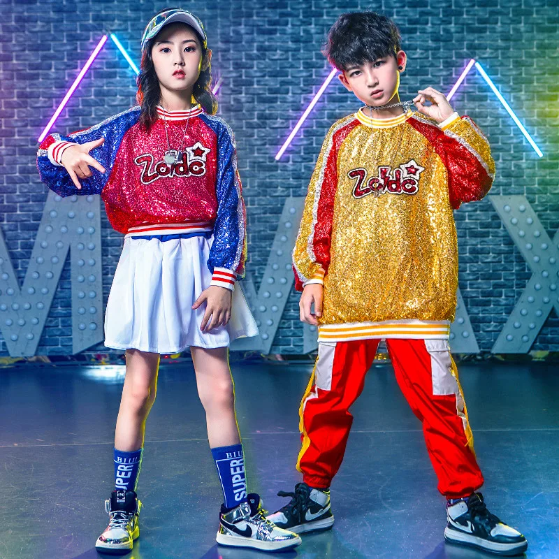 Kid Sequin Kpop Hip Hop Clothing Sweatshirt Crop Top Long Sleeve Streetwear Jogger Cargo Pants Skirt for Girl Boy Dance Costume
Kid Sequin Kpop Hip Hop Clothing Sweatshirt Crop Top Long Sleeve Streetwear Jogger Cargo Pants Skirt for Girl Boy Dance Costume