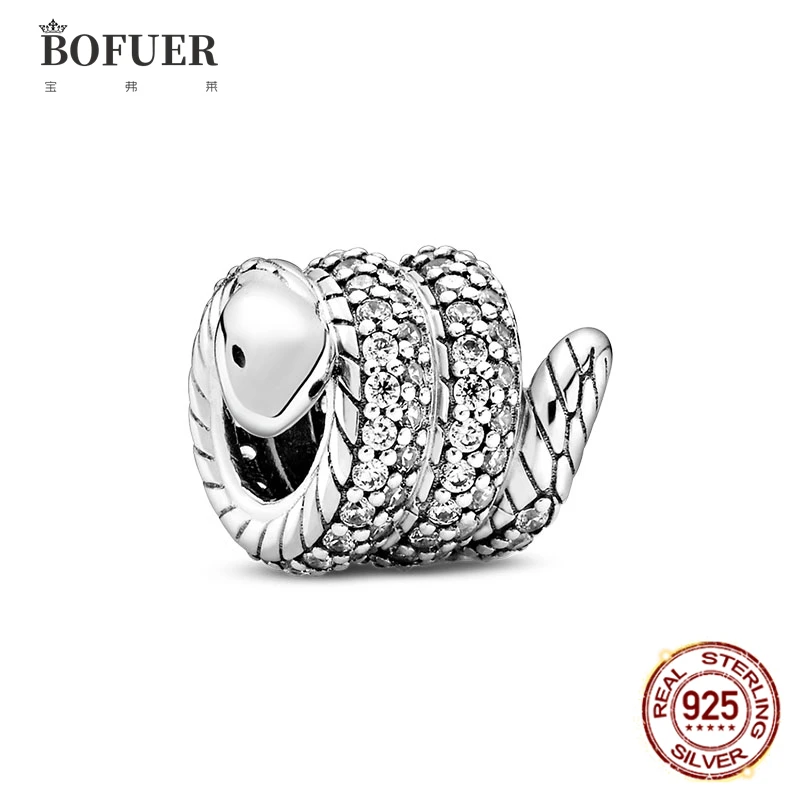 BOFUER For Women 925 Sterling Silver Original Bracelet DIY The Snake Beads Charms Jewelry For Women Gift 131B 
BOFUER For Women 925 Sterling Silver Original Bracelet DIY The Snake Beads Charms Jewelry For Women Gift 131B