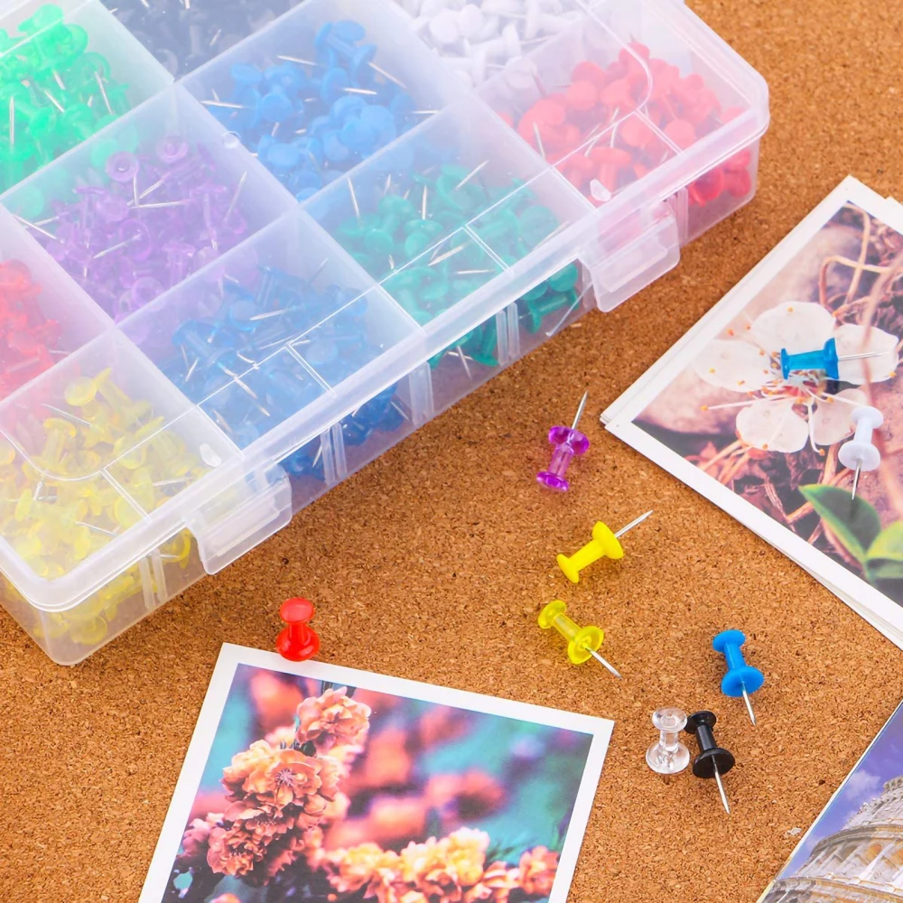 600-Count Standard Pins Steel Point And Colored Plastic Head Thumbtack Hot Style New Creative With Storage Box Fashion
600-Count Standard Pins Steel Point And Colored Plastic Head Thumbtack Hot Style New Creative With Storage Box Fashion