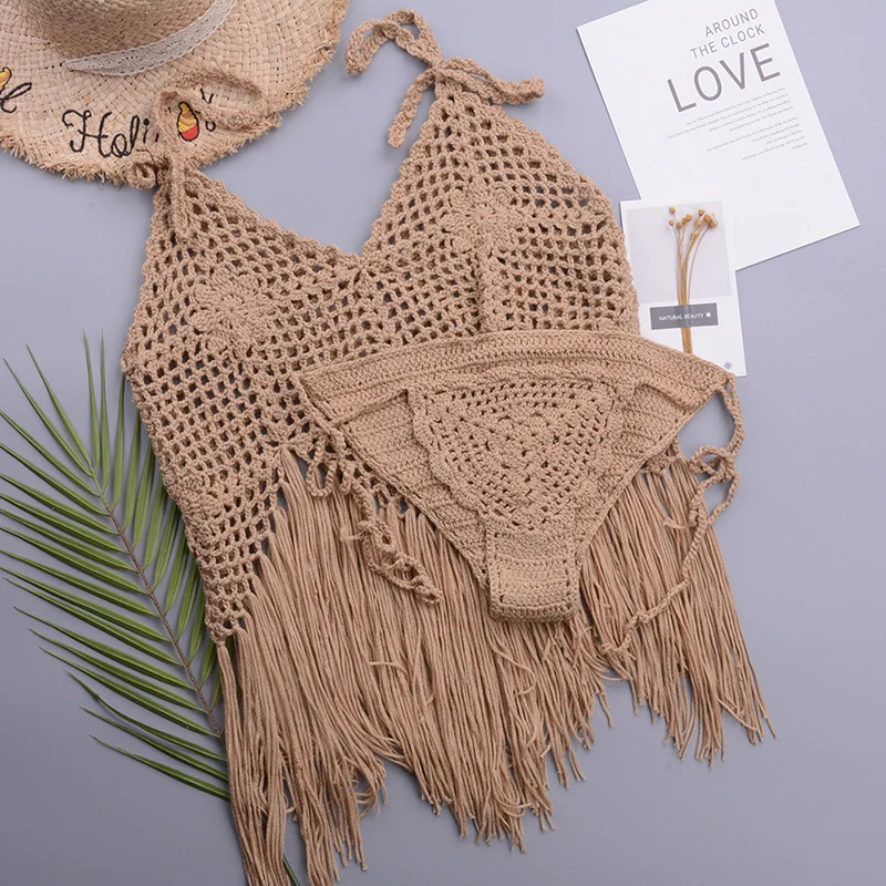 New Women Beach Dress Sexy Cover Ups V Neck Tassel Crochet Swimsuit Vestidos Female Beach Bathing Suit Tunic + Bottom
New Women Beach Dress Sexy Cover Ups V Neck Tassel Crochet Swimsuit Vestidos Female Beach Bathing Suit Tunic + Bottom
