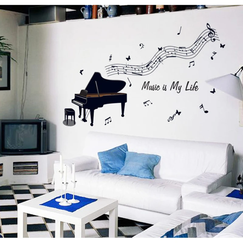 Big Black Piano Musical Note Wall Sticker for Children Room Practice Room Decorate Stickers Removable Vinyl Decorative Classroom
Big Black Piano Musical Note Wall Sticker for Children Room Practice Room Decorate Stickers Removable Vinyl Decorative Classroom